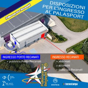Svethia-Attila: le disposizioni d’ingresso al PalaCingolani-Pierini.